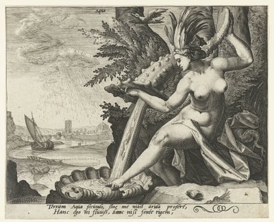 Živel vody Aqua (název na objektu) The Four Elements (název série) od Jacob de Gheyn (II) (attributed to)