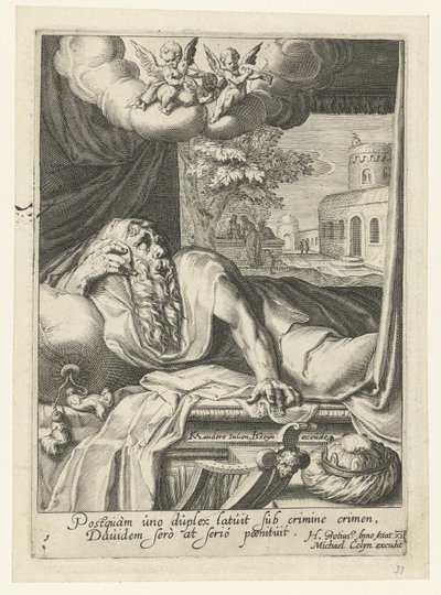 David jako kajícný hříšník Osm kajícných hříšníků ze Starého a Nového zákona (název série) od Jacob de Gheyn (II) (workshop of)