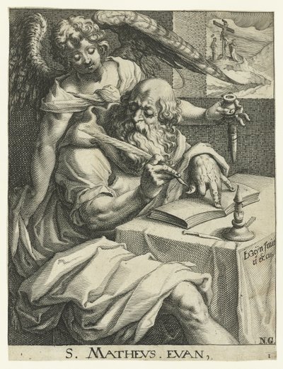 Evangelista Mattheus Čtyři evangelisté (název série) od Jacob de Gheyn (II) (workshop of)