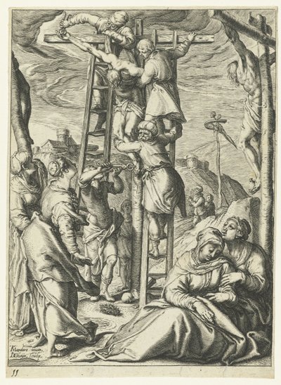 Sestup z kříže Utrpení Krista (název série) od Jacob de Gheyn (II)