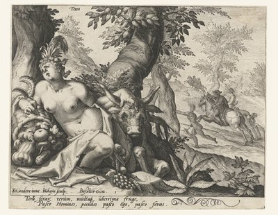 Element země Terra (název na objektu) The Four Elements (název série) od Jacob de Gheyn (II)