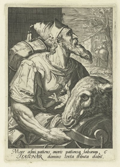Praotec Issachar Předkové Izraele (název série) Dvanáct synů Jákobových (název série) od Jacob de Gheyn (II)