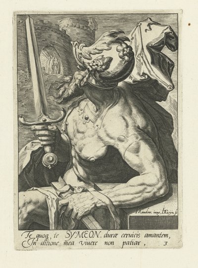 Předek Simeon Předkové Izraele (název série) Dvanáct synů Jákobových (název série) od Jacob de Gheyn (II)