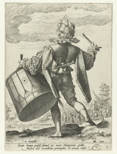 Bubeník Důstojníci a vojáci (název série) od Jacob de Gheyn (II)