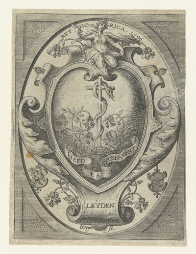 Erb Leidenské komory rétoriky Láska je základ od Jacob de Gheyn (II)