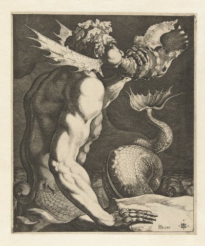 Triton foukající na skořápku od Jacob de Gheyn (III)