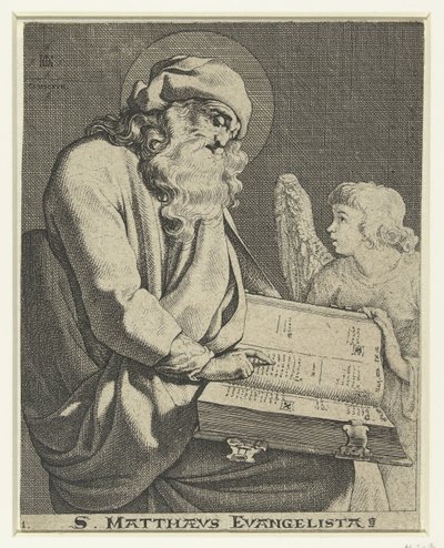 Evangelista Mattheüs S. Matthaeus Evangelista (titul na předmětu) od Jacob de Gheyn (III)