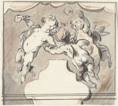 Tři plovoucí putti od Jacob de Wit