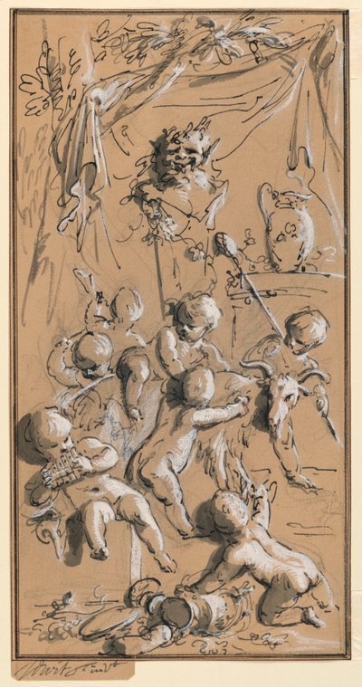 Putti hraje před hermou od Jacob de Wit