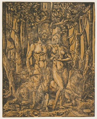 Adam a Eva, 16. století od Jacob the Elder attr. to Lucius