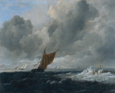 Nizozemština: Bouřlivé moře s plachetnicemi Bouřlivé moře s plachetnicemi od Jacob van Ruisdael
