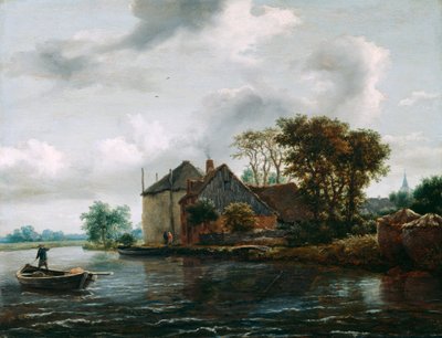 Farma a Hayrick na řece od Jacob van Ruisdael
