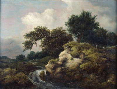 Krajina s dunou a malým vodopádem od Jacob van Ruisdael