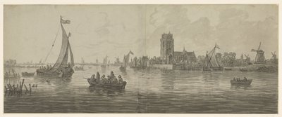 Pohled na Dordrecht od jihozápadu od Jacob van Strij