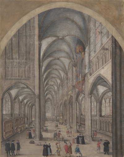 Interiér katedrály ve Štrasburku, ca. 1625-30. od Jacob van der Heyden.