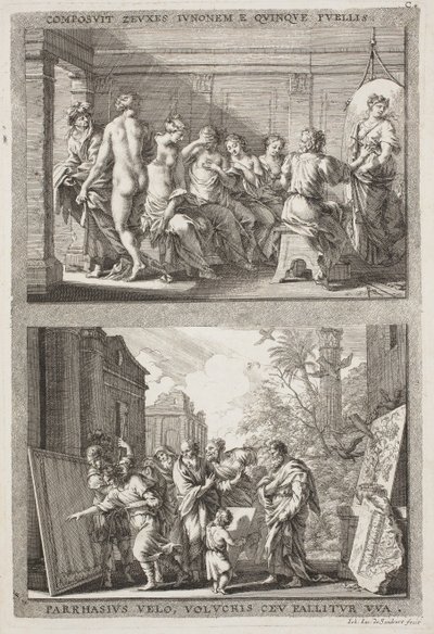 Zeuxis a Parrhassius od Jacob von Sandrart
