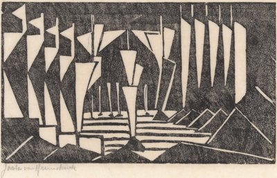 Kompozice (Plavba po jezeře) od Jacoba van Heemskerck (signed by artist)