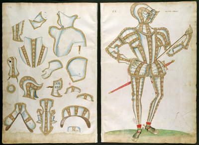 Oblek brnění pro My Lorde Skrope, z „Album alžbětinského zbrojaře“, 1589 od Jacobe Halder