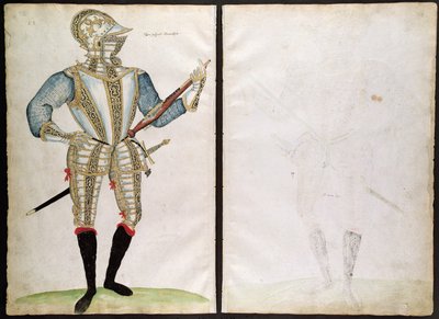 Suit of Armor pro sira Johna Smitha z alba An Elizabethan Armourers Album od Jacobe Halder
