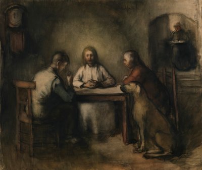 Večeře v Emauzích (akvarel na papíře) od Jacobs Smits