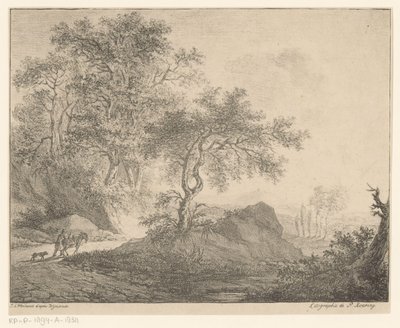 Řidič osla v horské krajině od Jacobus Adrianus Weiland
