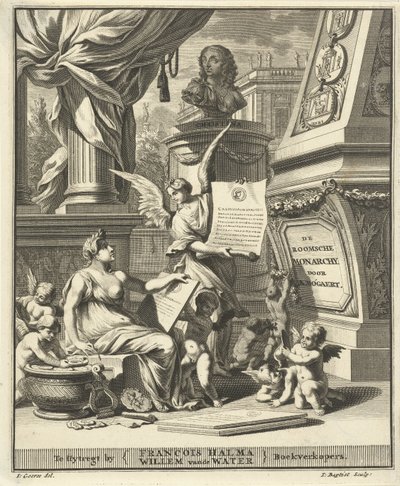 Titulní strana A. Bogaerta, Římská monarchie, zobrazená na mincích západních a východních císařů, Utrecht 1697 od Jacobus Baptist