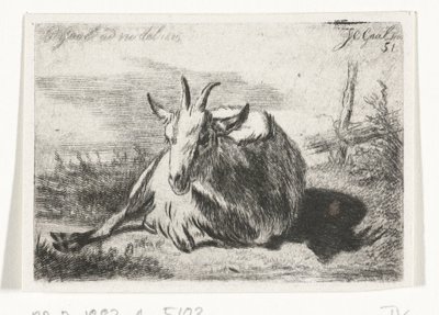 Ležící koza, vlevo od Jacobus Cornelis Gaal