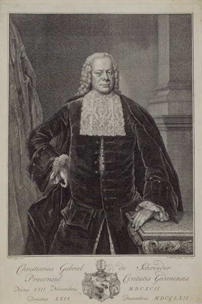 Christian Gabriel Schroder, 1764 od Jacobus Houbraken