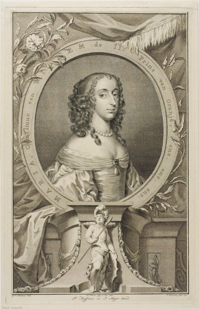 Marie, manželka Viléma II. Oranžského od Jacobus Houbraken