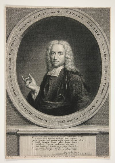 Portrét Daniela Gerdese podle J. M. Quinkharta od Jacobus Houbraken