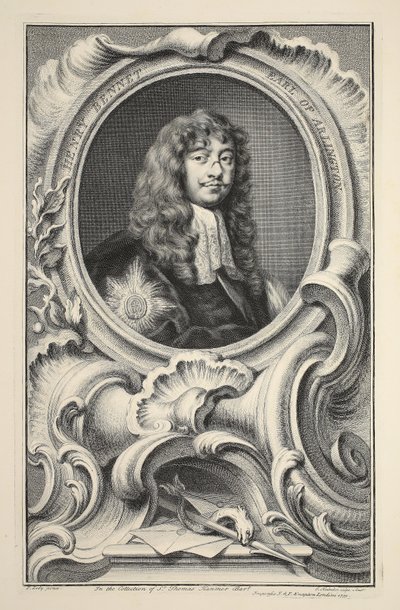 Portrét Henryho Benneta, hraběte z Arlingtonu, ilustrace z 