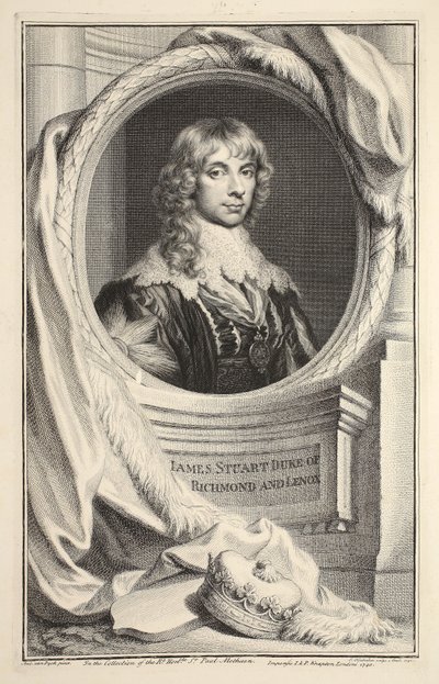 Portrét Jamese Stuarta, vévody z Richmondu a Lennoxu, ilustrace z 