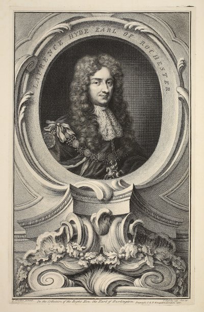 Portrét Laurence Hyda, hraběte z Rochesteru, ilustrace z 