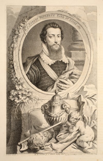 Portrét Roberta Devereuxe, hraběte z Essexu, 1601, ilustrace z 