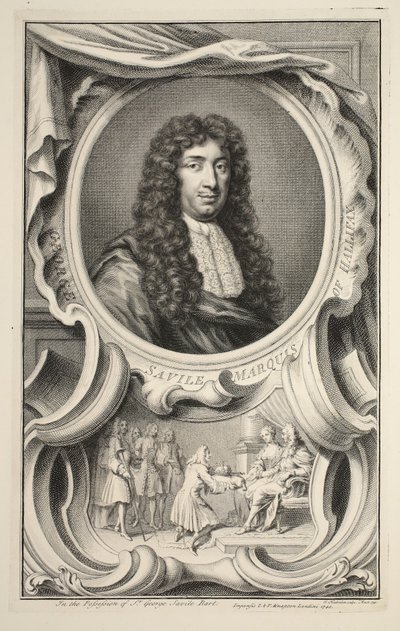 Portrét Savile, markýze z Halifaxu, ilustrace z 