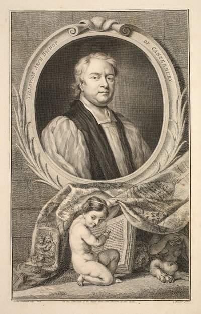 Portrét Tillotsona, arcibiskupa z Canterbury, ilustrace z 