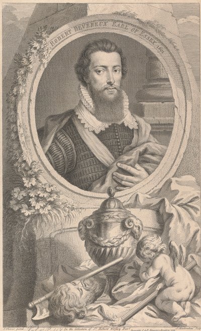 Robert Devareux, druhý hrabě z Essexu od Jacobus Houbraken