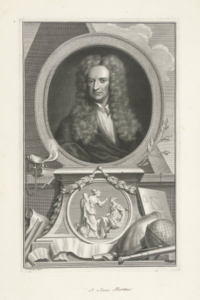 Sir Isaac Newton (1642-1726), anglický fyzik a matematik od Jacobus Houbraken