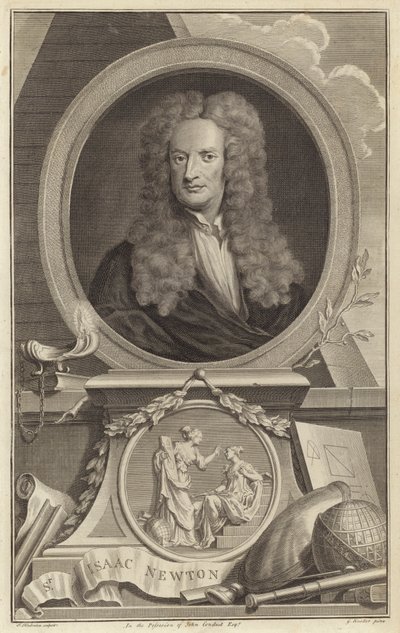 Sir Isaac Newton , anglický fyzik, matematik a astronom od Jacobus Houbraken