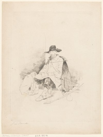 Odpočívající cestovatel od Jacobus Ludovicus Cornet