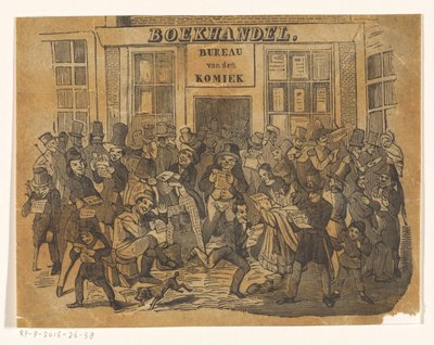 Dav před knihkupectvím pro De Komieka od Jacobus Wilhelmus Adrianus Hilverdink (possibly)