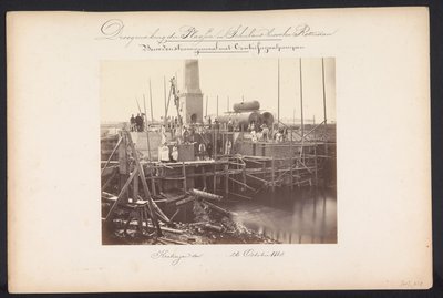 Parní čerpací stanice s odstředivými čerpadly / Kralingen den 26. října 1868 (název na objektu) Rekultivace jezer v Schieland východně od Rotterdamu (název série na objektu) od Jacobus van Gorkom jr.