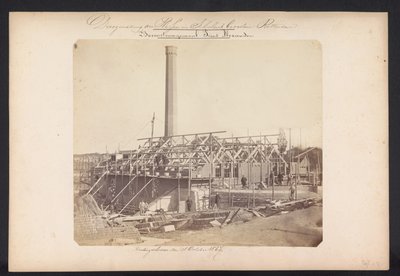 Čerpací stanice Bovenstoom Prins Alexander / Kralingscheveer den 18. října 1867 (název na objektu) Rekultivace jezer v Schieland východně od Rotterdamu (název série na objektu) od Jacobus van Gorkom jr.