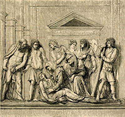 Svatý Antonín oživuje utopenou ženu, mramorový reliéf od Jacopo Sansovino (1486-1570), bazilika svatého Antonína Paduánského, Padova, Veneto, Itálie od Jacopo (1486 1570) Sansovino