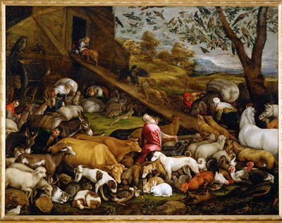 Zvířata vstupují do Noemovy archy (malba na plátně) od Jacopo (1510-92) Bassano