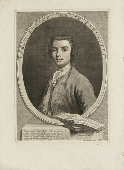 Portrét zpěváka Farinelliho Carlo Broschi 1705-1782, 1735 od Jacopo Amigoni
