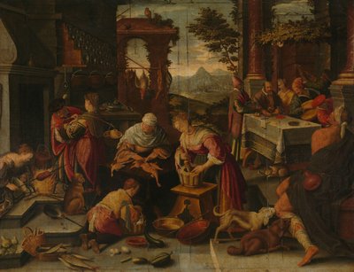 Lazar a bohatý muž od Jacopo Bassano (copy after)