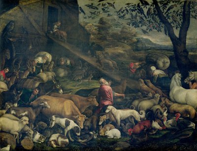 Zvířata vstupující do archy od Jacopo Bassano