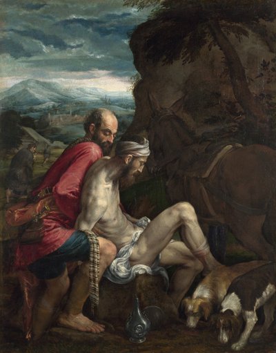 Dobrý Samaritán, asi 1562-1563 od Jacopo Bassano il vecchio