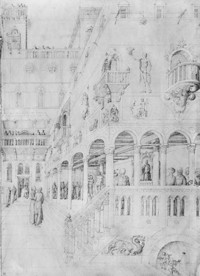 Bičování, z alba kreseb Jacopa Belliniho (pero a inkoust na pergamenu) od Jacopo Bellini